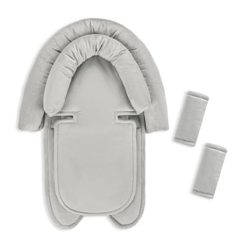 Baby Car Seat Head Support for Newborn, GFU 2 in 1 Infant Car Seat Head Body Support with Strap Pads, Soft Stroller Cushion Pillow Insert for Girls, Fits for Stroller, Swing, Grey - color: grey