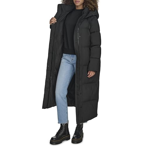Levi's Women's Cloud Puff Extra Long Puffer Jacket Coat - color: Black, size: X-Large