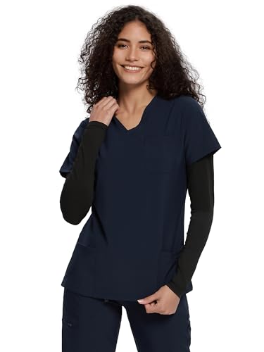 COZYFIT Underscrub Long Sleeve Women, Scrubs Undershirts, Crew Neck - color: Black, size: 3X-Large