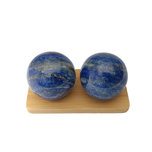 Top Chi Lapis Lazuli Baoding Balls with Carry Bag for Hand Therapy, Exercise, and Stress Relief (Large 2 Inch) - size: Large 2 Inch