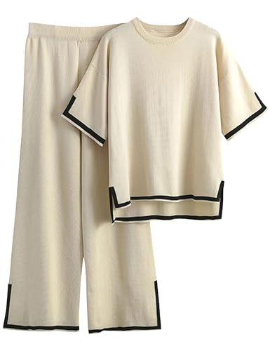 Tanming Women's Sweater Sets 2 Piece Lounge Set Tracksuits - color: Apricot, size: XX-Large