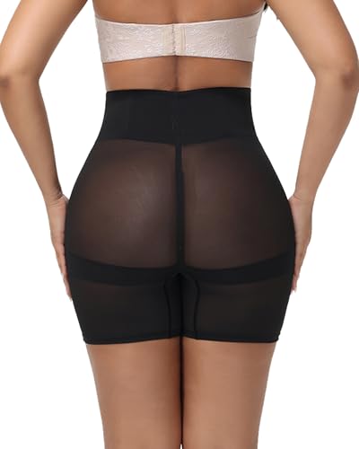 SHAPSHE High Waist Tummy Control Shapewear Shorts with Front Hooks - color: Black, size: XX-Large