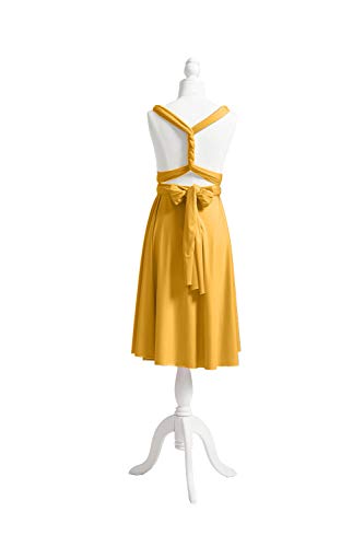 72styles Multi-Way Wrap Short Infinity Dress for Bridesmaids - color: Mustard Yellow