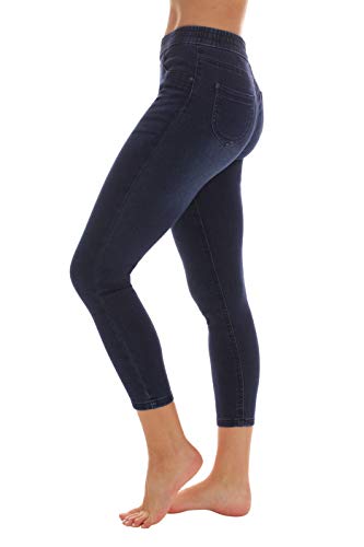 Just Love Women's Denim Wash Capri Jeggings - color: Medium Denim Capri, size: Small