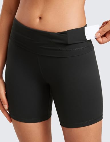 CRZ YOGA Super High Waist Biker Shorts 6" - color: Black, size: Medium