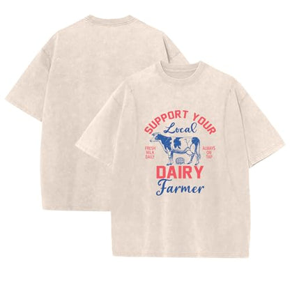 Breastfeeding Shirts for Women Zipper Maternity Nursing Shirt Postpartum Friendly Funny Oversized Graphic Tees - color: Apricot, size: Medium