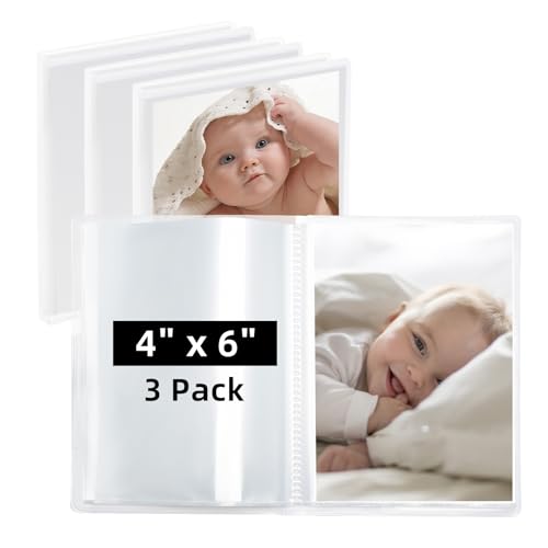 Vienrose Small Photo Album 3 Pack 4x6 Holds 52 Photos Each Transparent - color: Transparent, size: 4x6 (3 PK)
