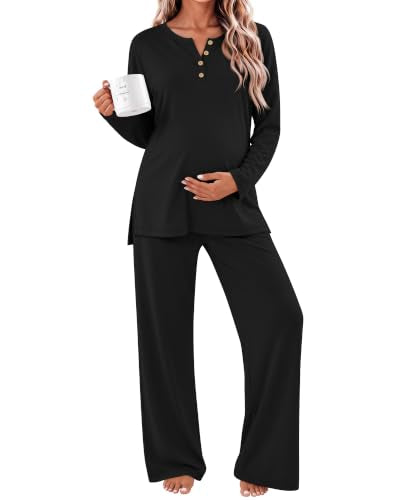 Women's Maternity Pajamas Sets - color: Black, size: X-Large