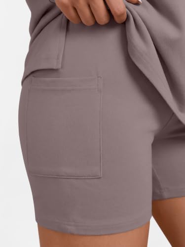 LILLUSORY Womens Lounge Sets 2 Piece Matching Pajamas Summer Outfit 2026 - color: Rose Taupe, size: Small