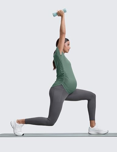 CRZ YOGA Maternity Leggings Pockets 25" - color: Dark Carbon, size: Medium