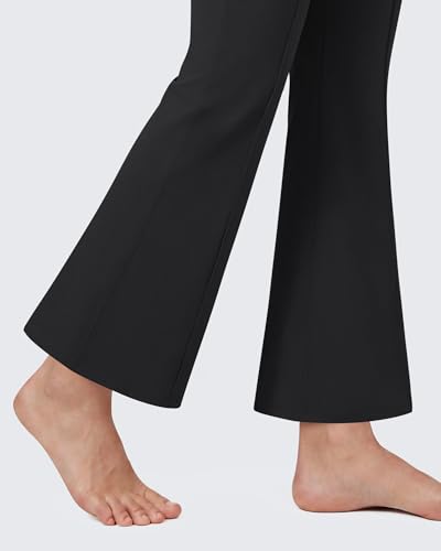 G4Free EverGoing Maternity Work Pants Pregnancy Ankle Flare Leg with Pocket - color: Black, size: Medium