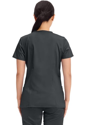 Cherokee WW Revolution Medical Women's Scrub Top V-Neck 3-Pocket Scrubs - color: Black, size: Medium