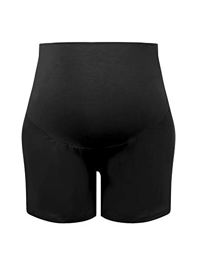 Joyaria Bamboo Viscose Cooling Maternity Pajama Shorts,Maternity Clothes - color: Black, size: Medium