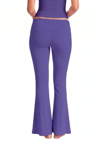 Flare Leggings for Women Tummy Control Bootcut Yoga Pants - color: 28"deep Purple, size: X-Large