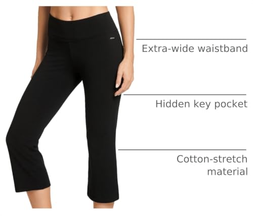 Jockey Womens Cotton Stretch Slim Flare Capri - color: Black, size: Medium