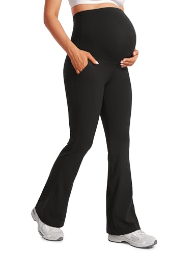 CRZ YOGA Maternity Flare Legging Pocket 31'' - color: Black, size: Large