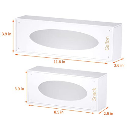 FEMELI Food Bag Storage Organizer Acrylic Kitchen Drawer Baggie Box White - style: 4 count-white
