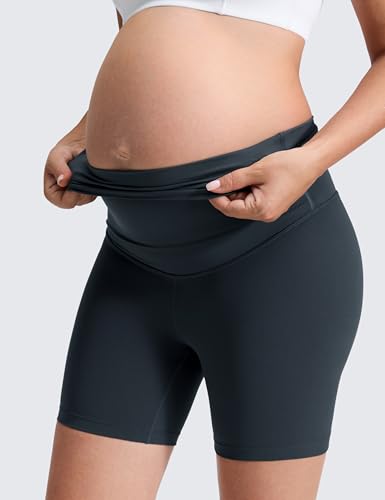 CRZ YOGA Maternity Biker Shorts 6" - color: True Navy, size: XX-Small
