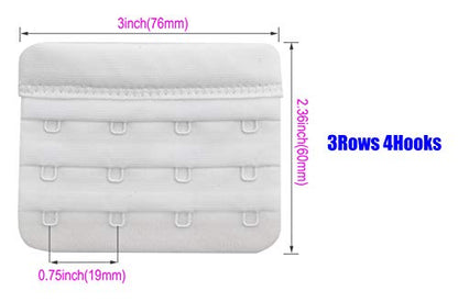 Tamlien Bra Extender 2 Hook/3 Hook/4 Hook/5 Hook, Soft and Comfortable Bra Extension - color: Bra Extender 4 Hooks-white