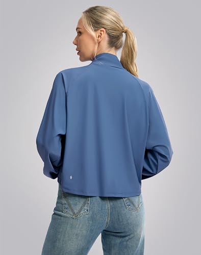 Soothfeel Women's Athletic Lightweight Jacket UPF 50+ Sun Protection Shirts - color: Blue, size: X-Small