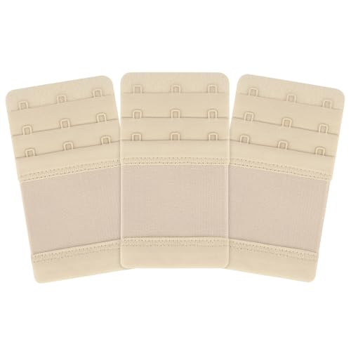 Meliya Women's Bra Extenders 3 Hook, Comfortable Soft Stretchy Back Bra Extension Strap - color: 3pack Skin Color