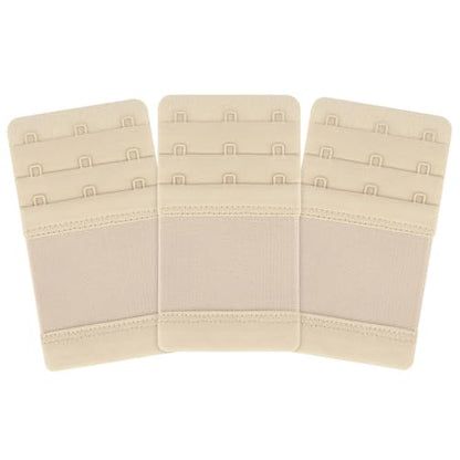 Meliya Women's Bra Extenders 3 Hook, Comfortable Soft Stretchy Back Bra Extension Strap - color: 3pack Skin Color