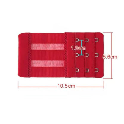 Women Elastic Bra Extenders 1-6 Hook, Bras Back Extension Strap - color: 3 Hook 3/4" Spacing,black/Beige/Red 3pcs