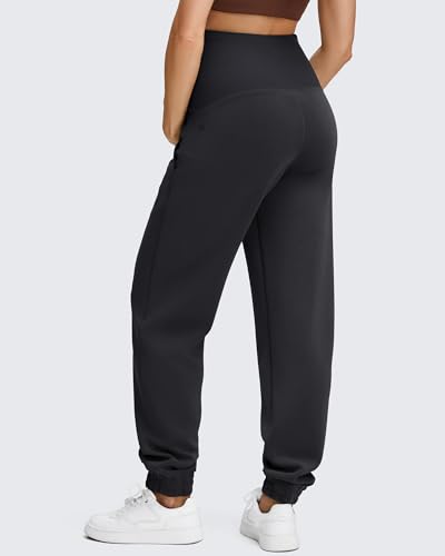 G4Free Smoofit Modal Soft Maternity Joggers Pregnancy Casual Sweatpants - color: Black, size: Large