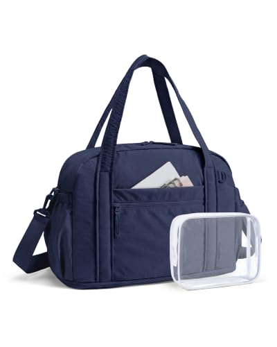 BAGSMART Expandable Personal Item Travel Bag, 2 Set Duffel Bag for Women - color: Navy Blue