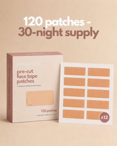 Anti-Wrinkle Face Tape Complete Set — Kinesiology Roll Tape & 120 Pre-Cut Strips for Face & Neck