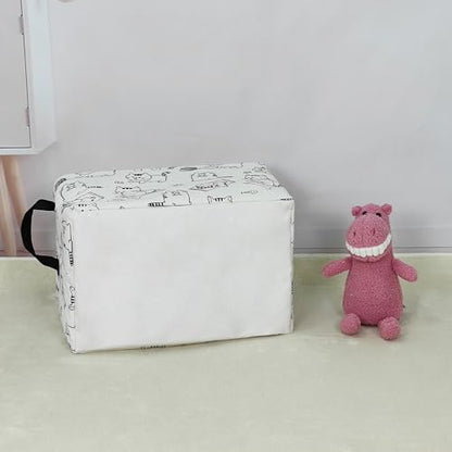 Rectangular Collapsible Cat Storage Basket Nursery Toy Organizer - color: Rec Cat