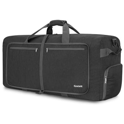Gonex 80L Foldable Travel Duffle Bag with Shoe Compartment, Lightweight - color: Dark Grey, size: 80L