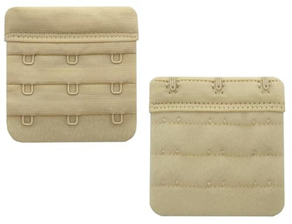 Women Bra Extenders 2 Hook/3 Hook/4 Hook Soft Bra Strap Extension - color: Bra Extender 3 Hook Beige 3pcs