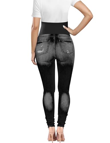 Maternity Jeans Over The Belly Slim Stretch Maternity Work Pants and Pocket - color: Black, size: Large