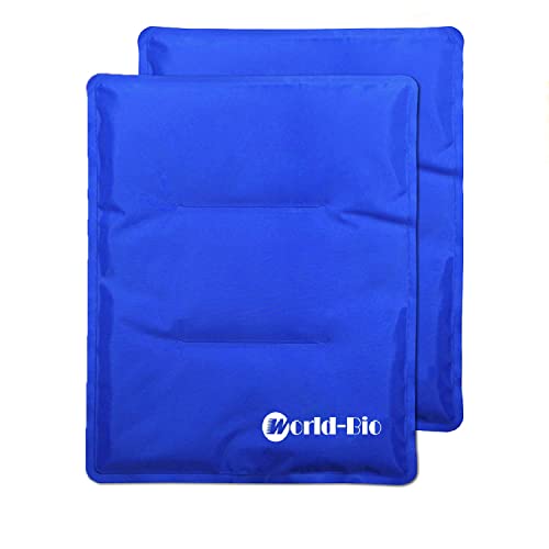 WORLD-BIO 2Packs Flexible Large Ice Packs for Injuries Reusable - size: 2 Count 11" x 14"