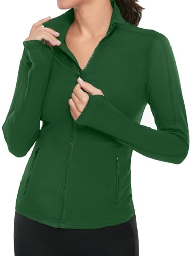 VUTRU Women's Workout Yoga Jacket Full Zip Running Athletic Track Jacket - color: A-green, size: X-Small