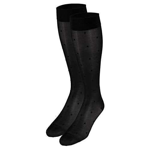 Truform Sheer Compression Stockings, 15-20 mmHg, Women's Knee High Length, Dot Pattern, Black, Small - color: Black, size: Small (1 Pair), style: Dot Pattern