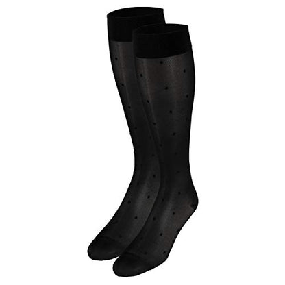 Truform Sheer Compression Stockings, 15-20 mmHg, Women's Knee High Length, Dot Pattern, Black, Small - color: Black, size: Small (1 Pair), style: Dot Pattern