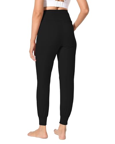 Foucome Women's Maternity Pants Comfy Stretchy Joggers Sweatpants - color: 2pack Black, size: Small