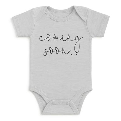 Bump and Beyond Designs Surprise Pregnancy Announcement Grandparents Coming Soon - color: Heather Grey, size: 0-3 Months