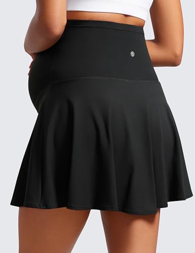 CRZ YOGA Maternity Flowy Tennis Skirts - color: Black, size: Medium