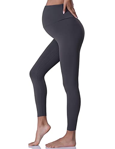 POSHDIVAH Maternity Leggings for Women Pregnancy Yoga Pants - color: Grey, size: Large