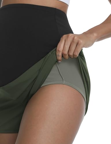 Women's Maternity Running Athletic Shorts - color: Green, size: XX-Large
