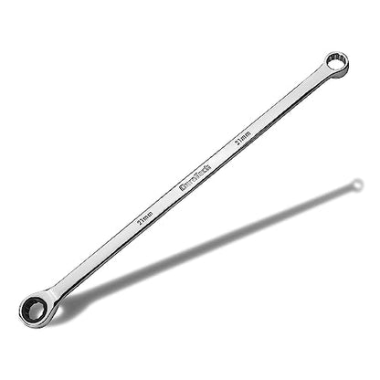 DURATECH 21mm Extra Long Ratcheting Wrench, Metric, CR-V Steel - color: Chrome-plated, size: 21mm