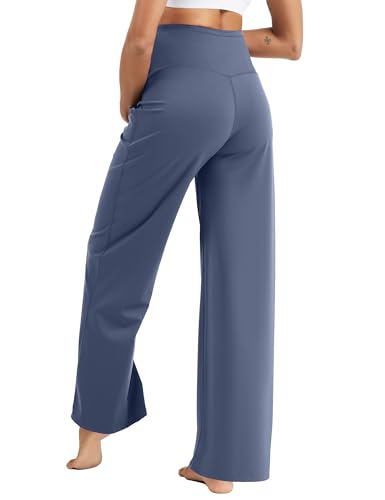 MathCat Maternity Pants Pregnancy Work Trousers Over the Belly - color: Navy Blue, size: Large