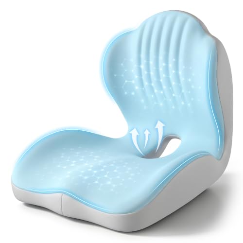 Ergonomic Seat Cushion for Office Chairs Lumbar Support Pillow, Blue - color: Blue