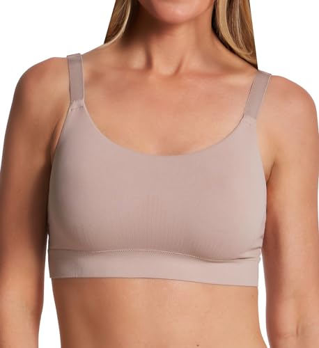Bali Women's Modern Seamless Bralette, Pullover Wireless Bralette with Adjustable Straps - color: Evening Blush, size: Medium