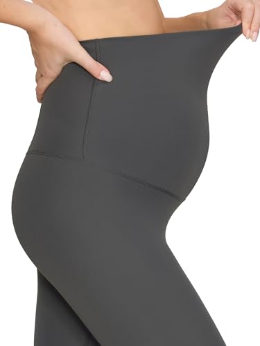 Maternity Leggings Over The Belly - Pregnancy Yoga Pants Soft Workout Leggings - color: Grey, size: X-Small