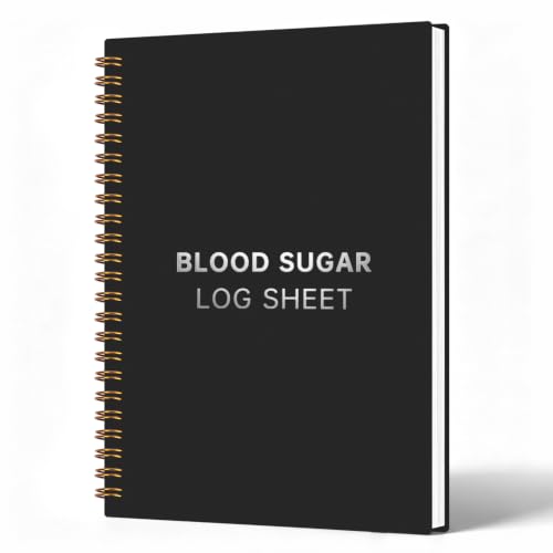 Blood Sugar & Health Log Book - Weekly Health Tracker Journal, 130-Page 100gsm No-Bleed Paper, Spiral-Bound 180° Lay Flat, Daily Vital Signs & Weight for Adults, Seniors & Pregnant Women, Matte Black - color: Matte Black