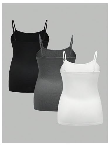 BEAUDRM Women's 3 Pack Maternity Tank Tops Casual Ruched Spaghetti Strap Pregnancy Cami Top Camisole - color: Multicolor, size: Medium